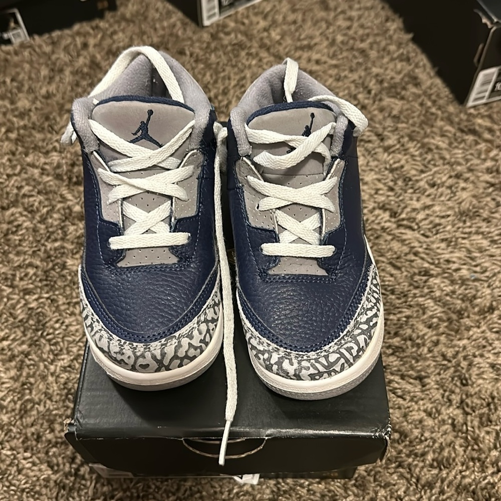 Jordan retro 3 toddler size 10c navy blue and gray